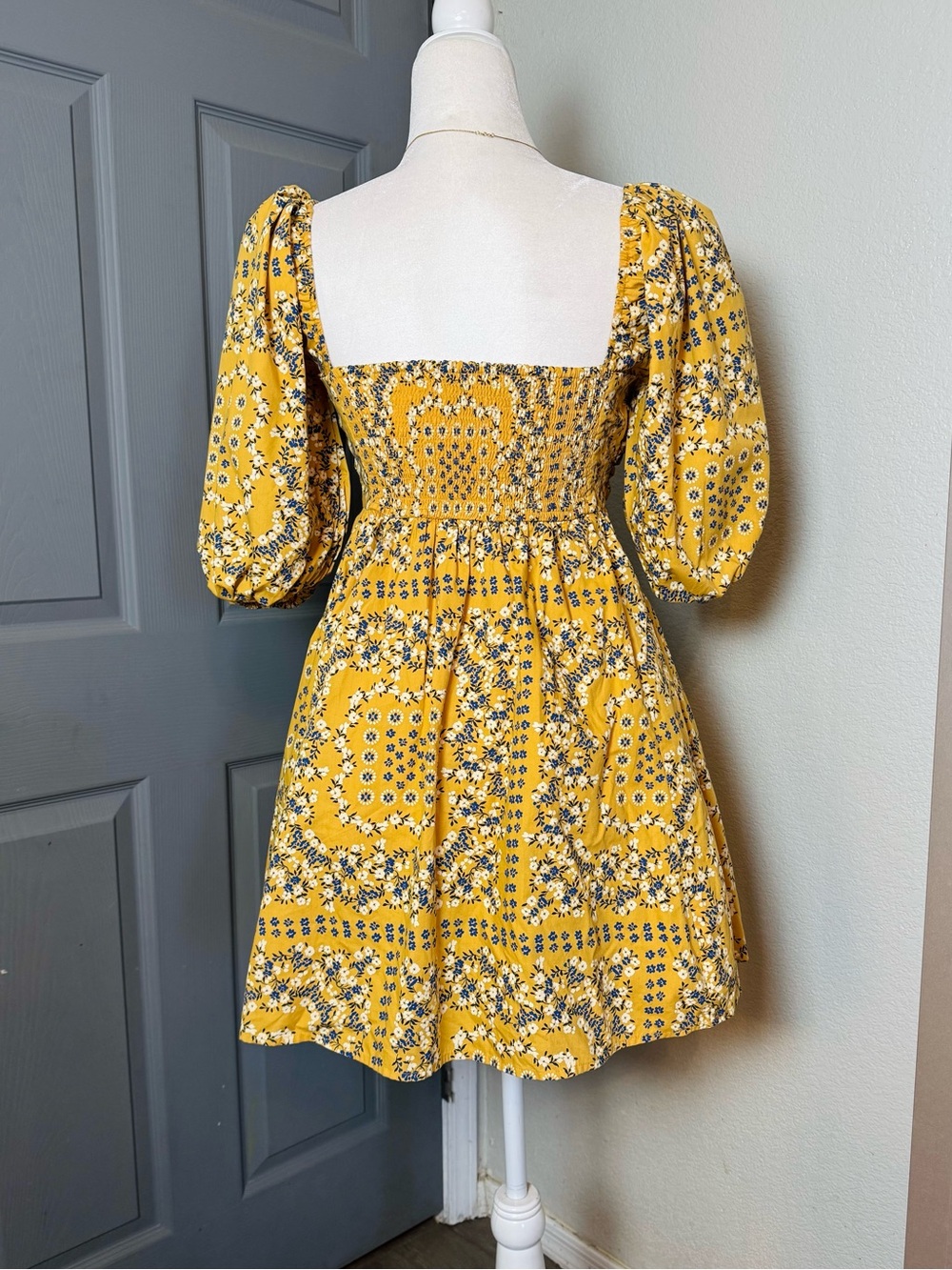 ON HOLD Abercrombie & Fitch Yellow Floral Mini Dress - Picture 5 of 7